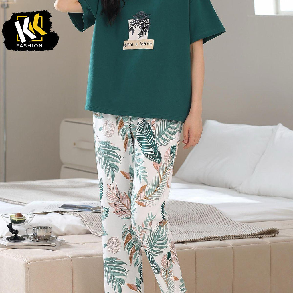 Green Floral PJ SUIT
