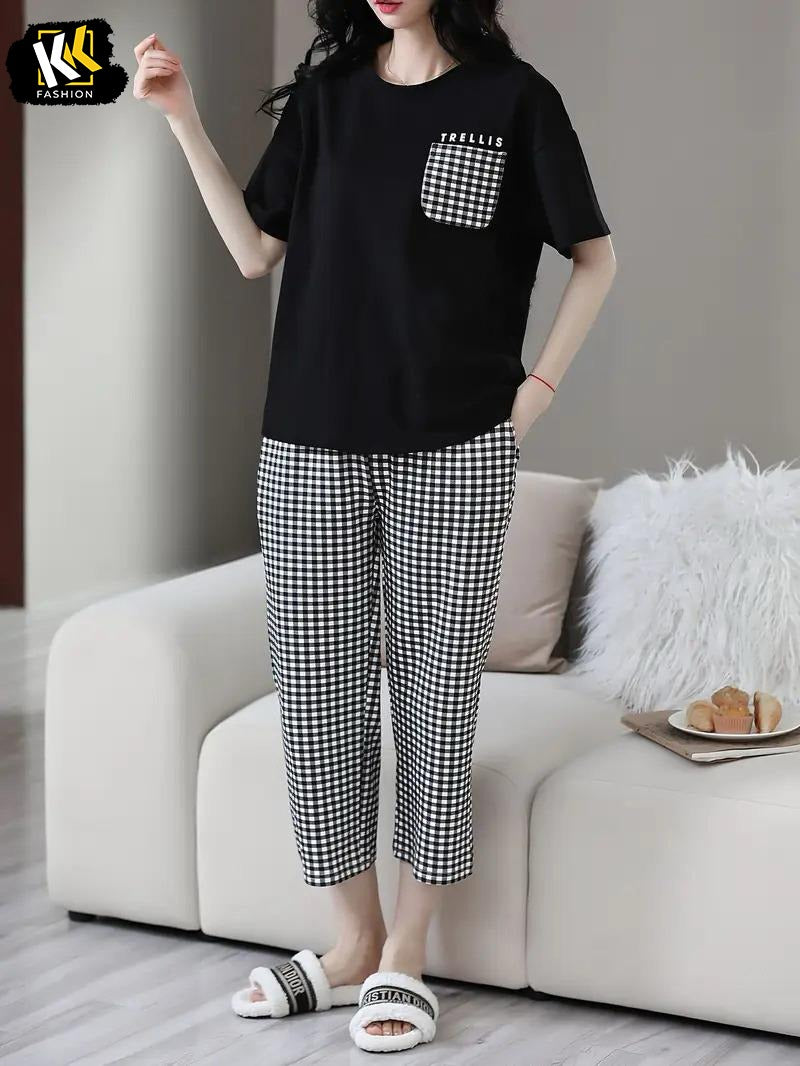 Black Striped PJ SUIT