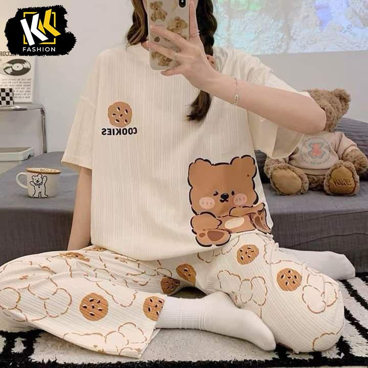 Beige Bear PJ SUIT