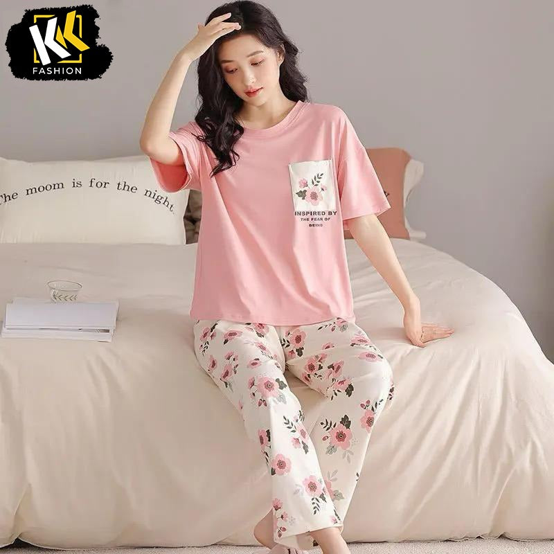 Pink Floral PJ SUIT