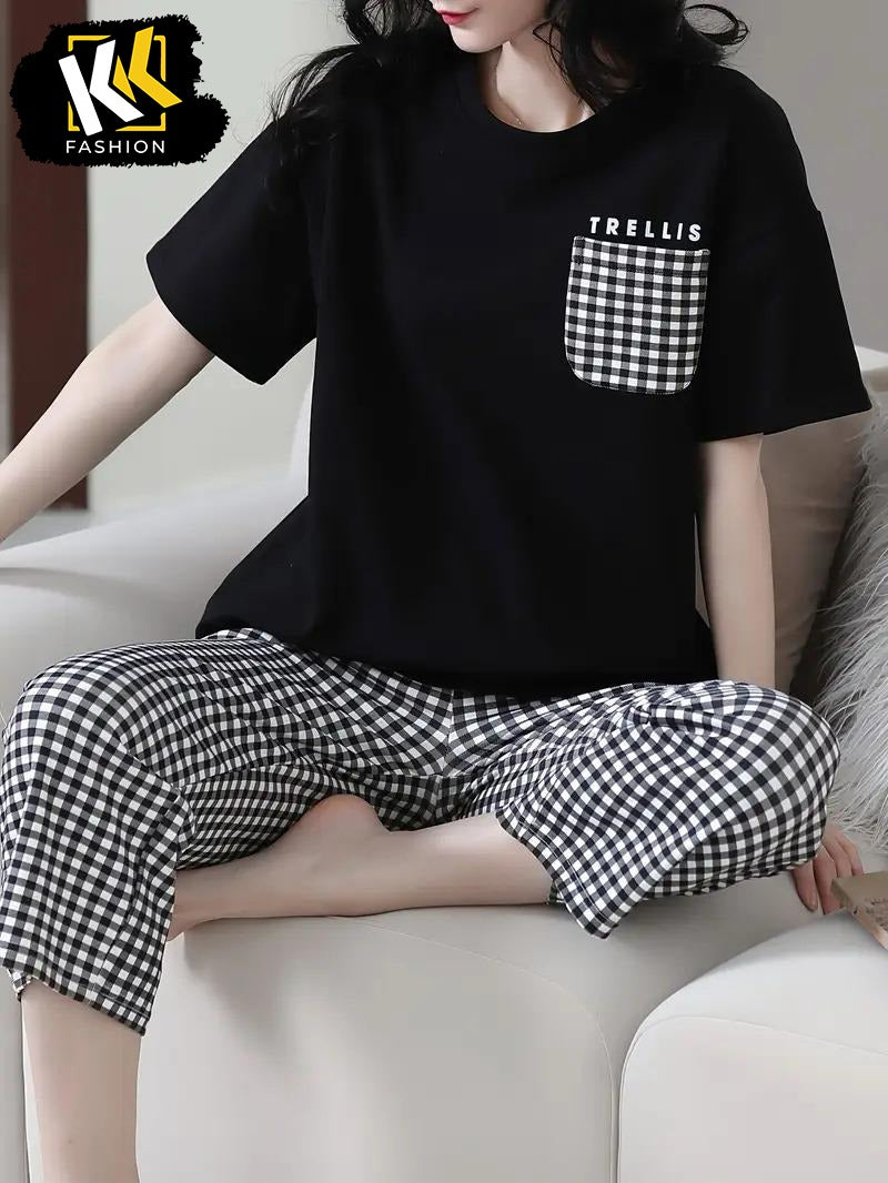 Black Striped PJ SUIT