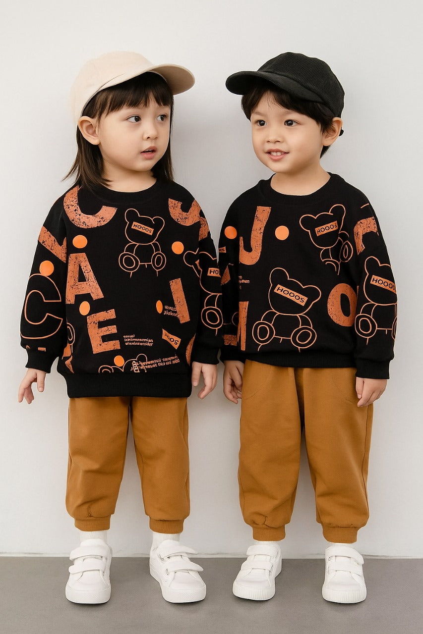 KIDS Winter Suit Black n Brown