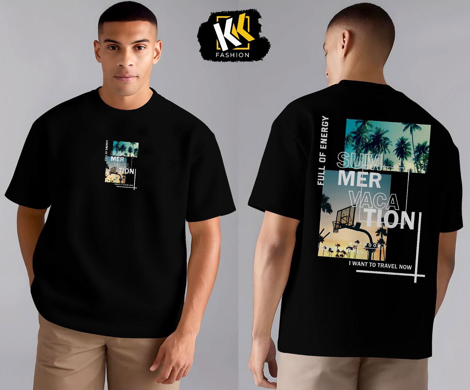 Black Drop Shoulder Printed Shirt