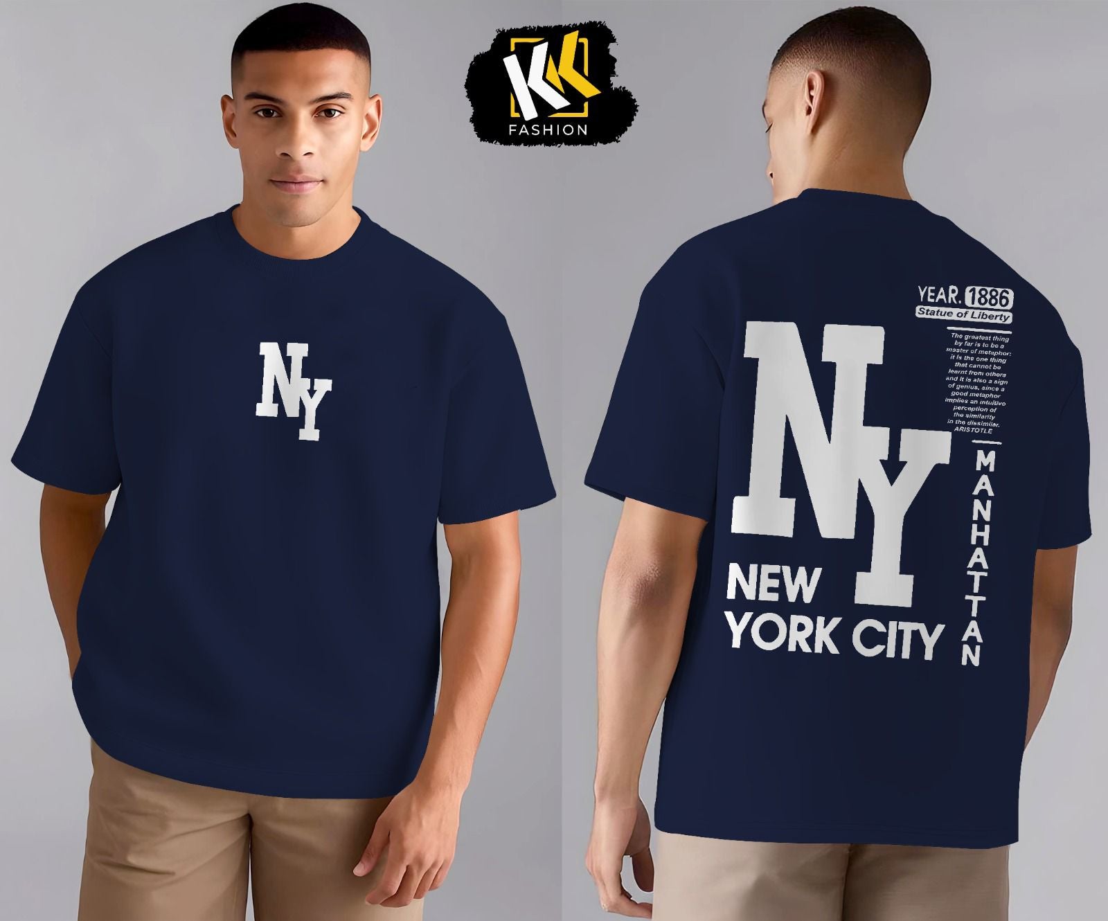 Navy Bluy NY Drop Shoulder Printed Shirt