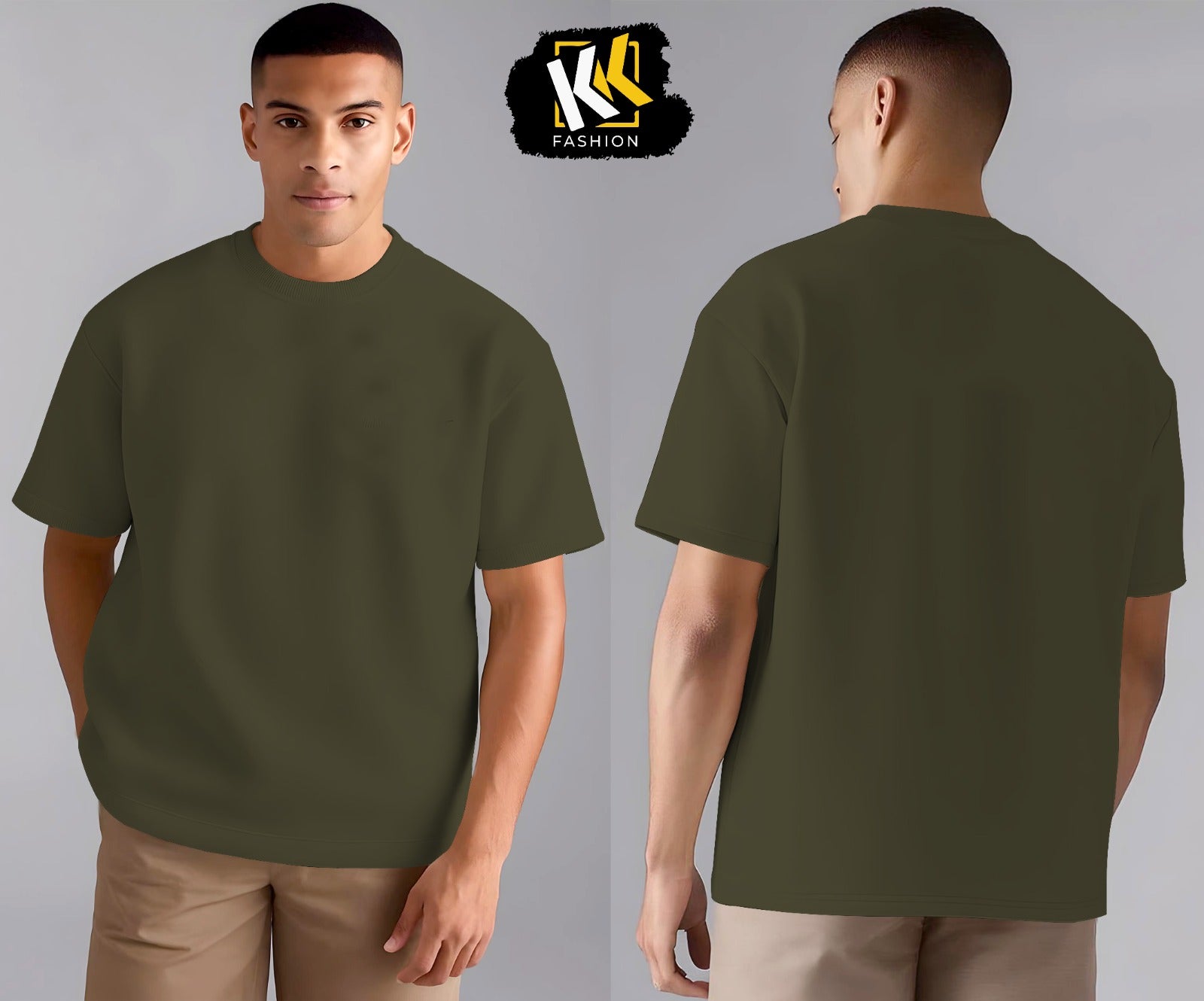 Green Drop Shoulder Plain Shirts