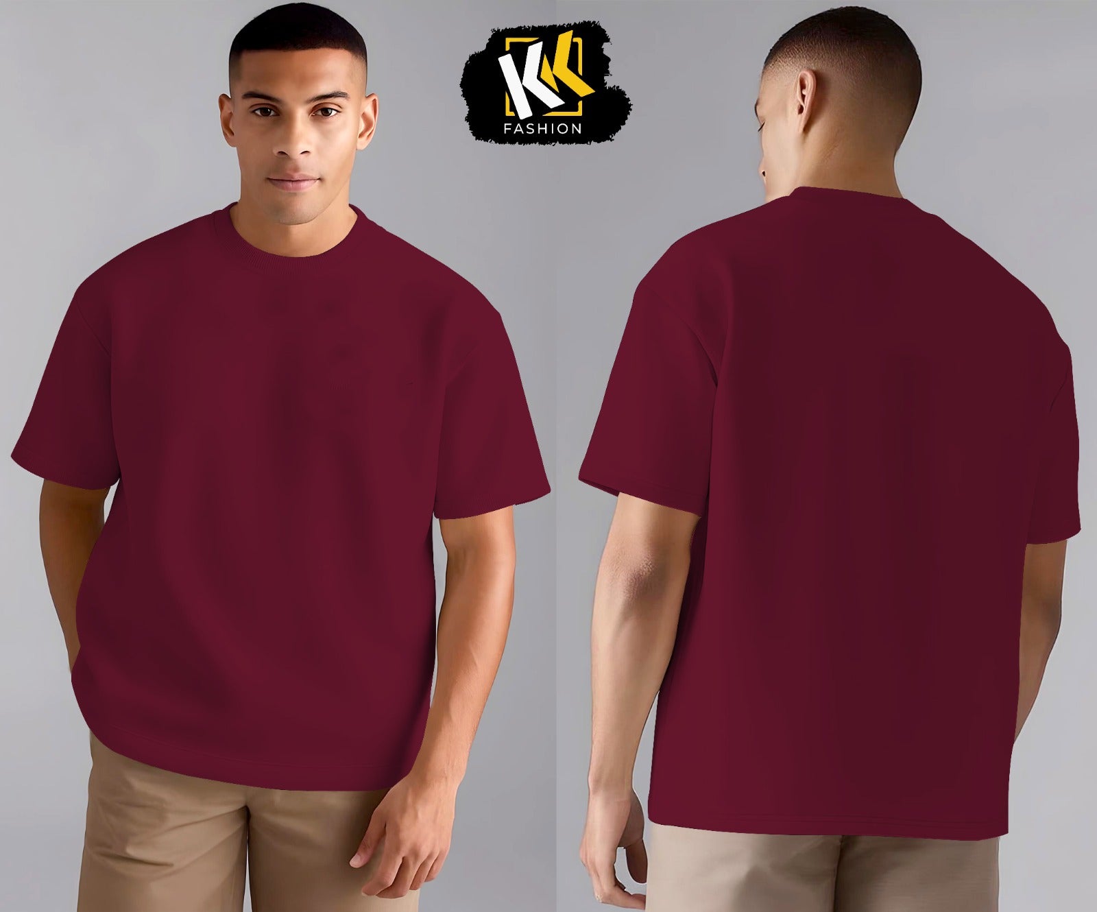 Maroon Drop Shoulder Plain Shirts