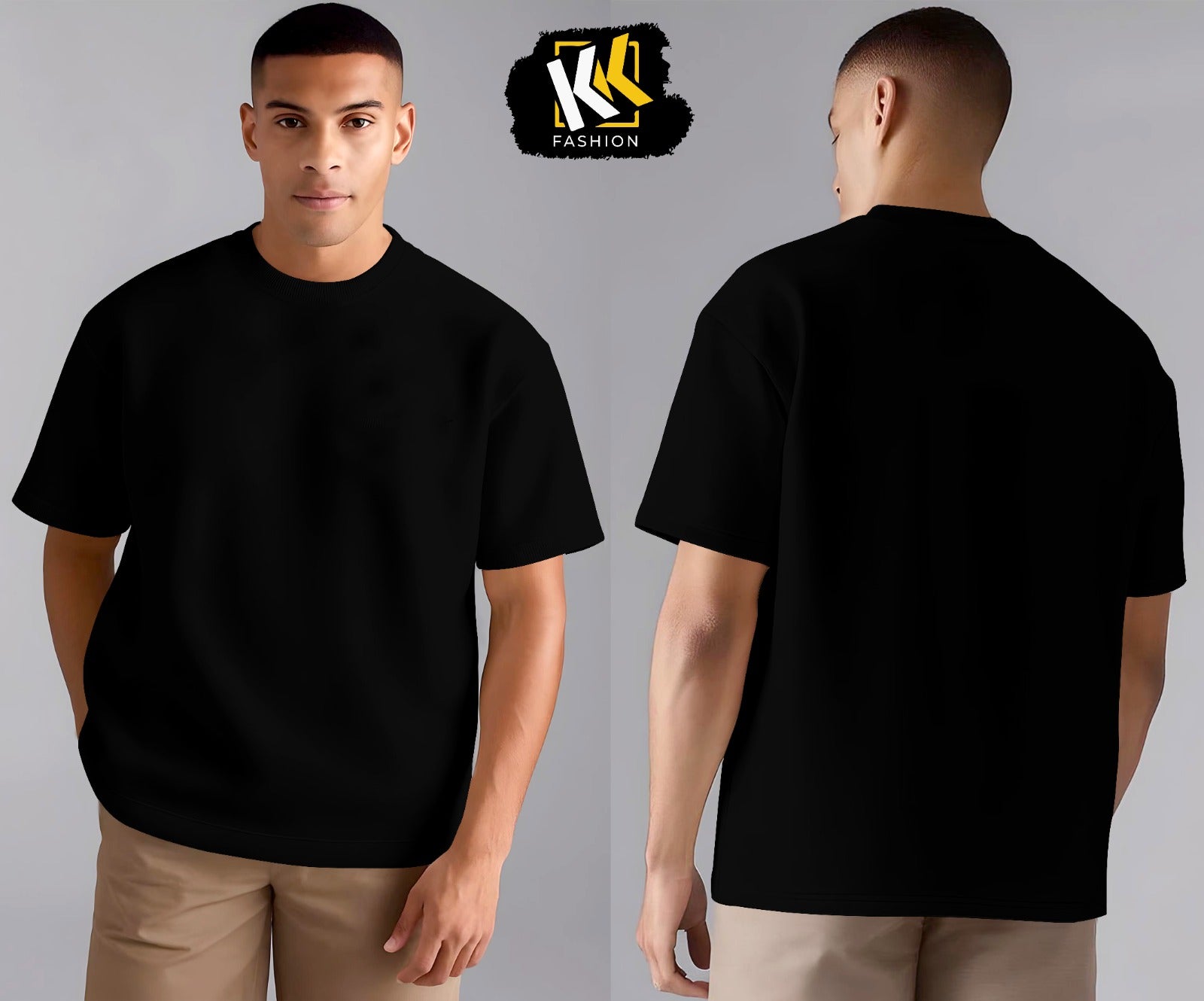 Black Drop Shoulder Plain Shirt